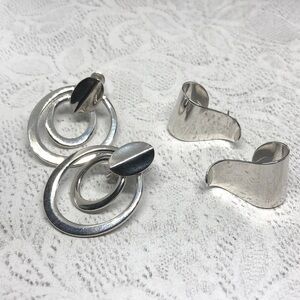 Bundle lot 2 modernist style geometric earrings Napier and Avon